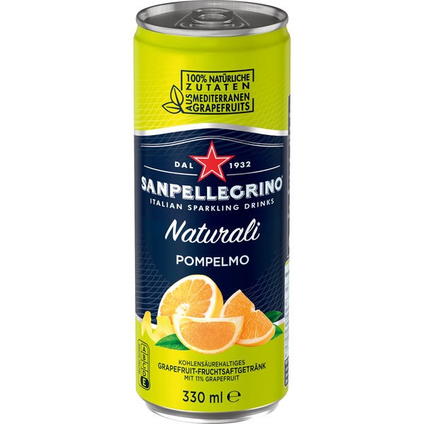 24 cans of Sanpellegrino Naturali Pompelmo 0.33L inc. €6.00 lemonade one-way deposit