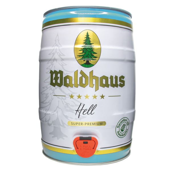 Waldhaus hell Forest house bright 5 liters 4.6% vol. party keg