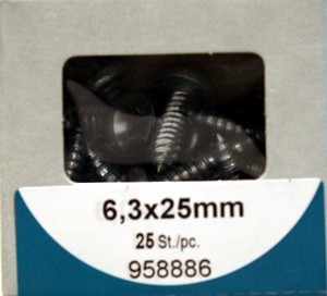 Liko 6, 3x25mm galvanized sheet metal screws