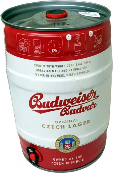 Budweiser Budvar Czech Lager Beer 5 L party keg 5% vol
