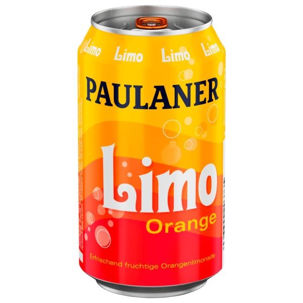 24 x Paulaner Limo Orange 0.33L cans DISPOSABLE
