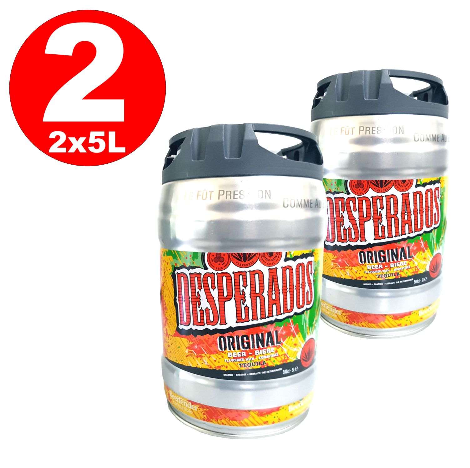 2 x Desperados beer with Tequila in 5 liter keg incl. Spigot