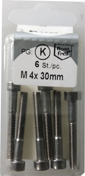 Hexagon socket screws M4 x 30mm