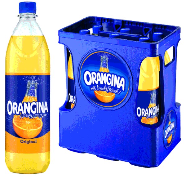 1 x 6 Orangina lemonade yellow 1 liter original box included returnable deposit