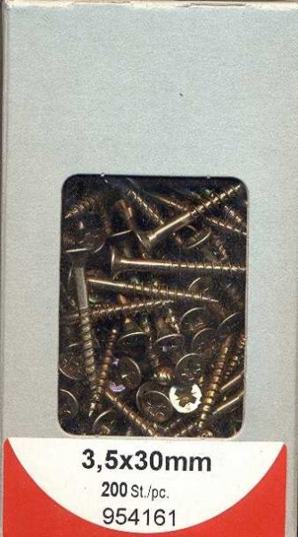200 pcs Chipboard Screws Pozi 3.5 x 30mm chromated