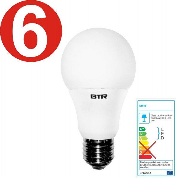 6x Better Lighting - LED bulbs - BT7925 - A60 9,5W E27 806lm