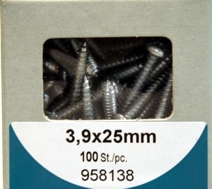 Liko 3, 9x25mm galvanized sheet metal screws