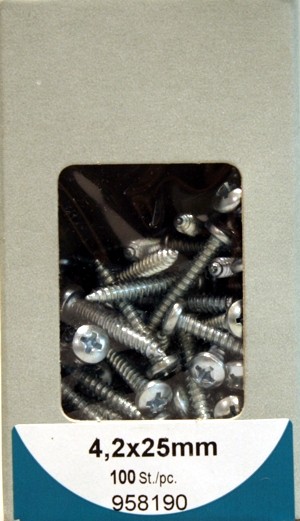 Liko 4, 2x25mm galvanized sheet metal screws