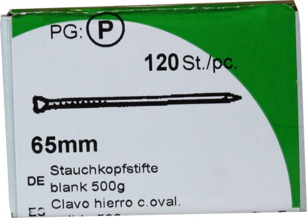 Forge header pins iron bare, 65 mm