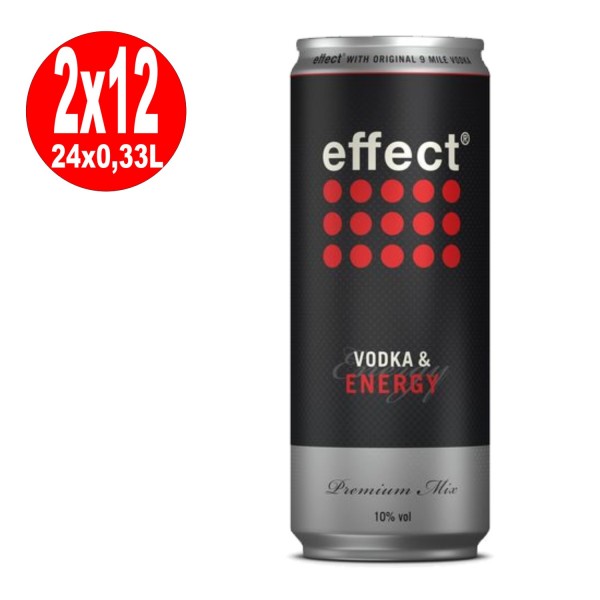 2 x effect Vodka & Energy 10% vol. 12 x 0.33l can ONE WAY