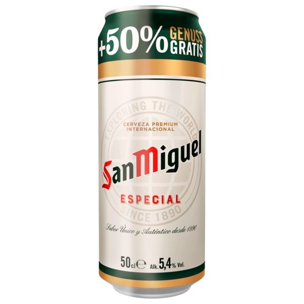 24 x 0.5L cans San Miguel Especial Overfill 5.4% Vol including deposit - DISPOSABLE