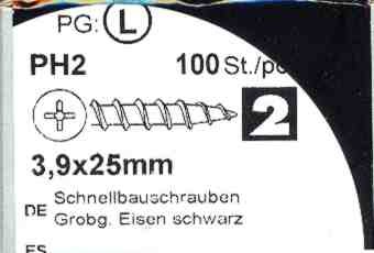Quick construction screws Grobgew.