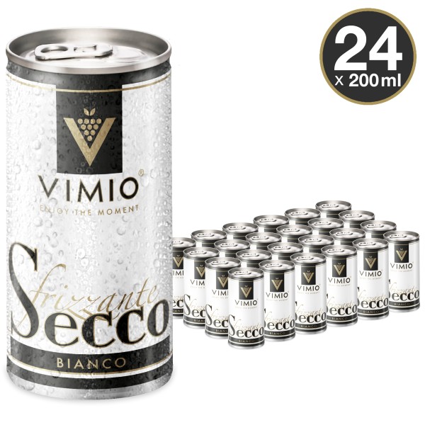 24 x Vimio Frizzante Secco bianco 10.5% vol 200 ml can