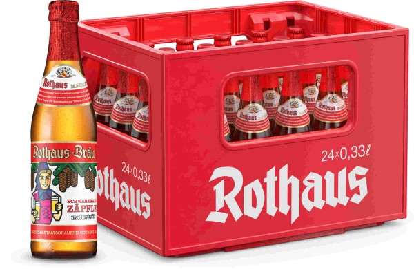 24 x Rothaus Schwarzwaldzäpfle naturally cloudy 0.33 L - 5.1% vol. Original box REUSABLE