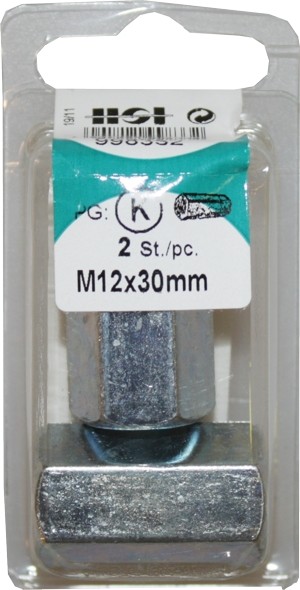 Spacer bushes hex 12x30mm