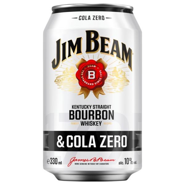 12 x Jim Beam and Cola Zero 330 ml can 10% vol. DISPOSABLE