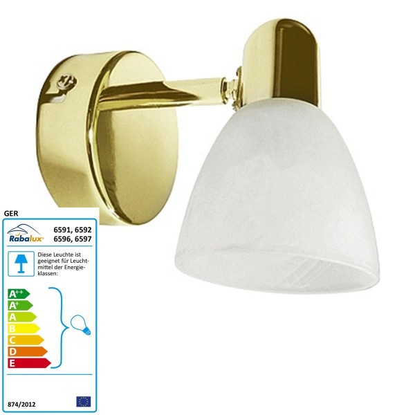 Rabalux Spot Soma color: gold / white alabaster Modern Width: 80 Height: 120