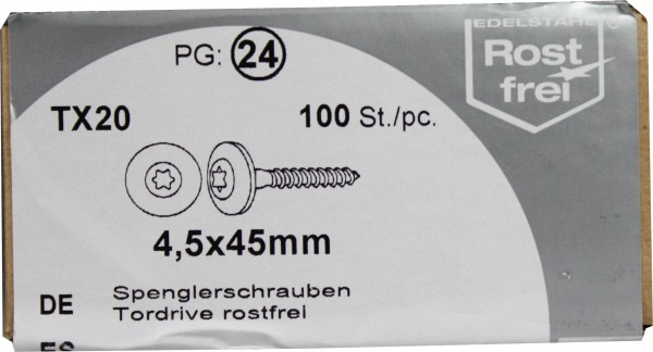 Plumber screws gate drive V2A 4, 5x45mm