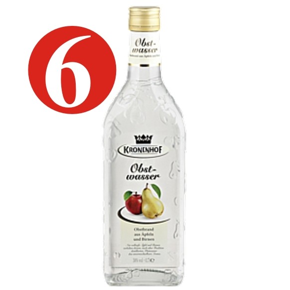 6 x Kronenhof fruit water 38% VOL 0, 7L