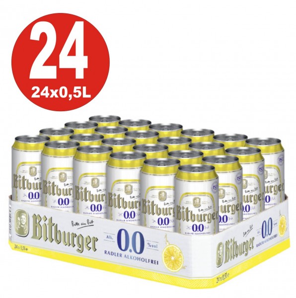 Bitburger Radler REDUCED BBD MHD 24.7.26- 24x0,5L cans
