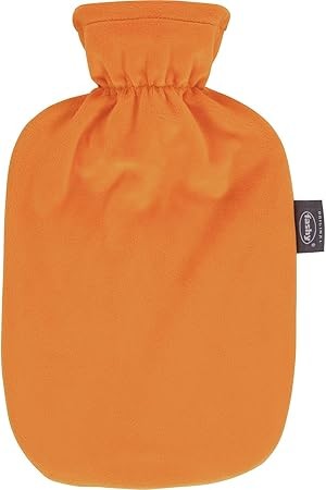 Fashy 6712 35 HOT WATER BOTTLE WITH FLEECE COVER Peach/Orange 2.0L