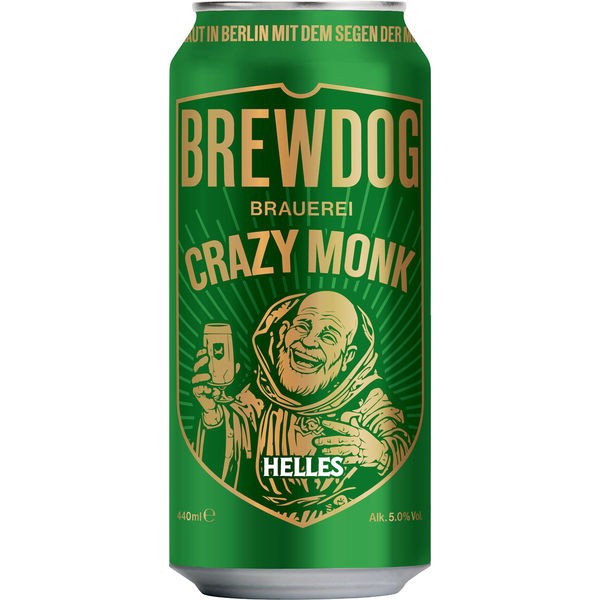 12x0,44L cans of Brewdog Dominican Crazy Monk Helles 5% Vol DISPOSABLE
