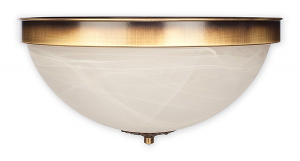 Lemir Arkadia ceiling light 2 flames / Antique Brass Steel + Zinc Casting Shade: Glass