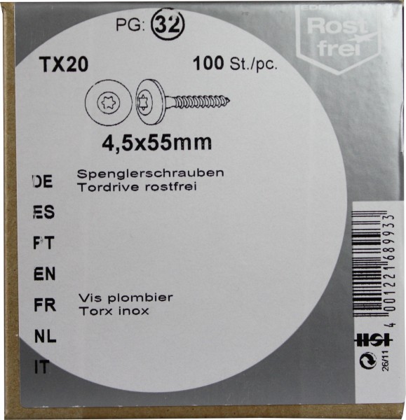 Plumber screws gate drive V2A 4, 5 x 55 mm