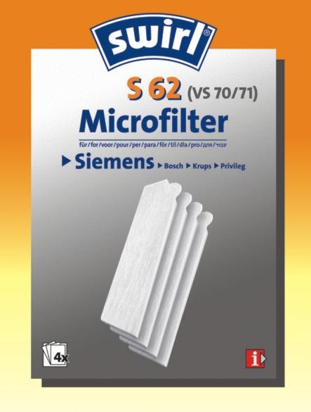 Swirl dust filter bag microfilter S62 airspace