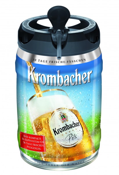 4 x Krombacher Pils fresh kegs, 5 liters of 4.8% vol