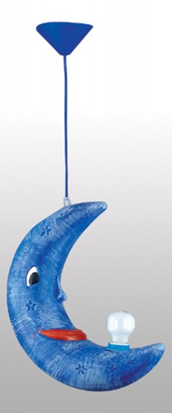 LAMPEX pendant lamp Ksiezyc blue ceramic 109 x 39 cm