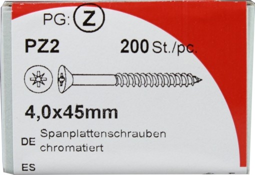 Pozidrive chipboard screws