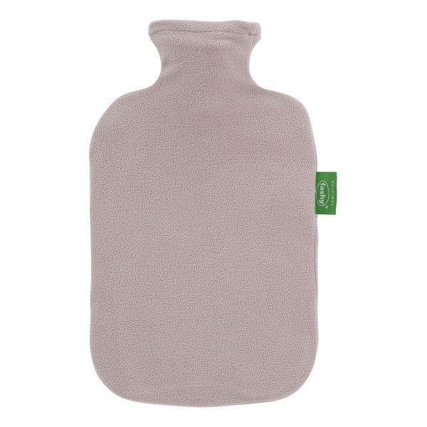 fashy 67405_25 hot water bottle with fleece cover brown 2 litres