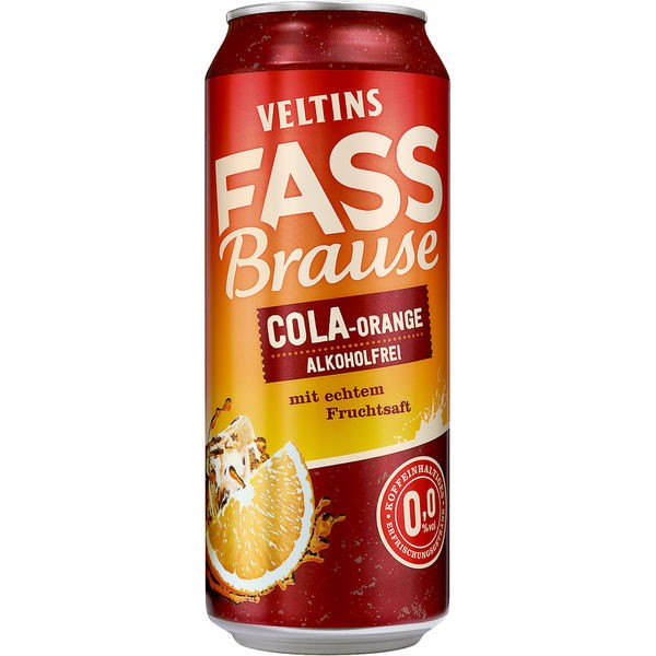 24 x Veltins Fassbrause Cola-Orange ALCOHOL-FREE 0.5 L can disposable deposit