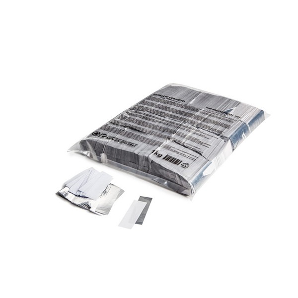 Magicfx Slow Fall confetti rectangles 55x17mm - White + Silver