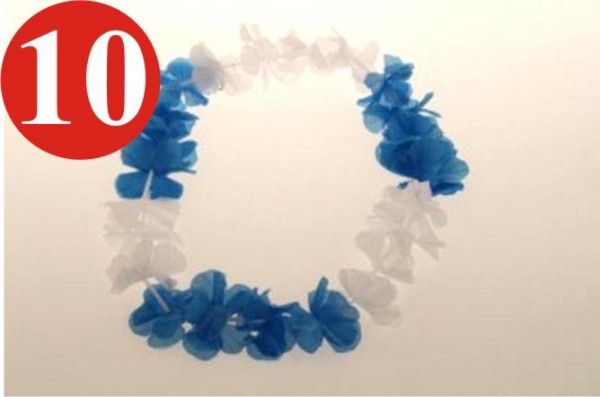 10 x Hawaiian chain ...blau white