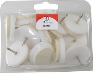 28 Mm white indissolubly felt glides