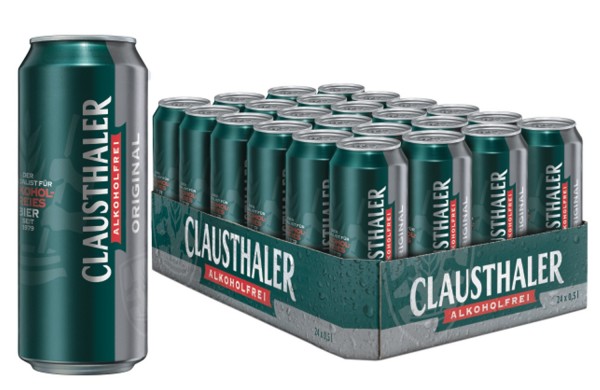 24x 0.5L cans of Clausthaler Original Beer ALCOHOL-FREE - ONE WAY
