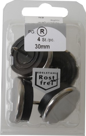 Metal Chair glides stainless steel 30 mm