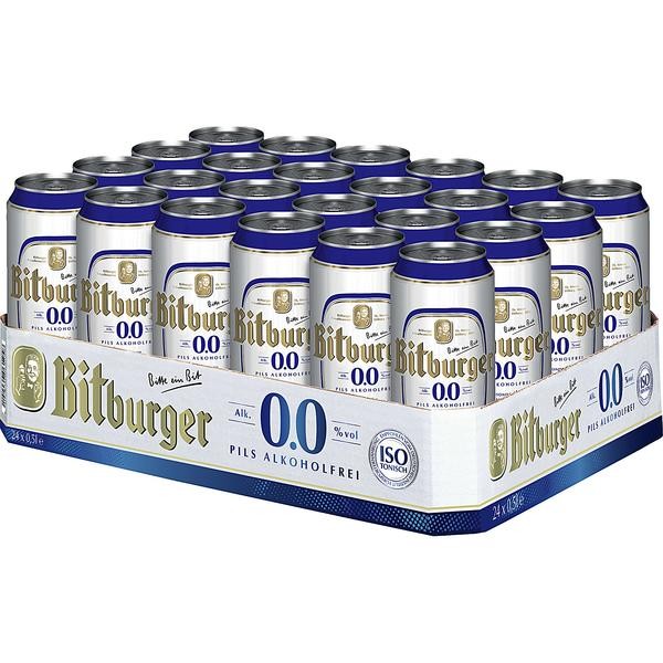 24x0,5L cans Bitburger Pilsener 0.0 ALCOHOL-FREE ONE WAY