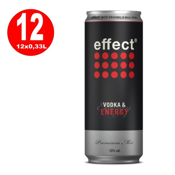 12 x effect Vodka & Energy 10% vol. 0.33l can of One way deposit