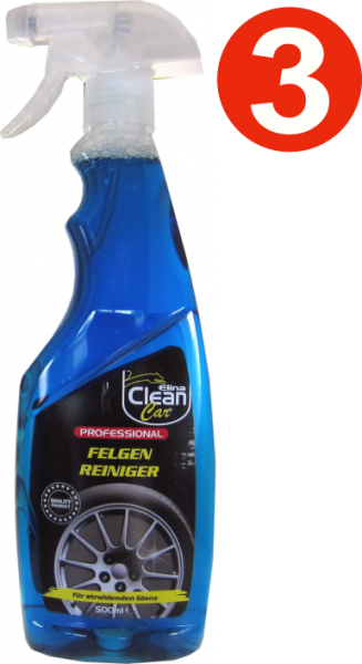 3 x Elina Professional Wheel Cleaner 500 ml spray bottle