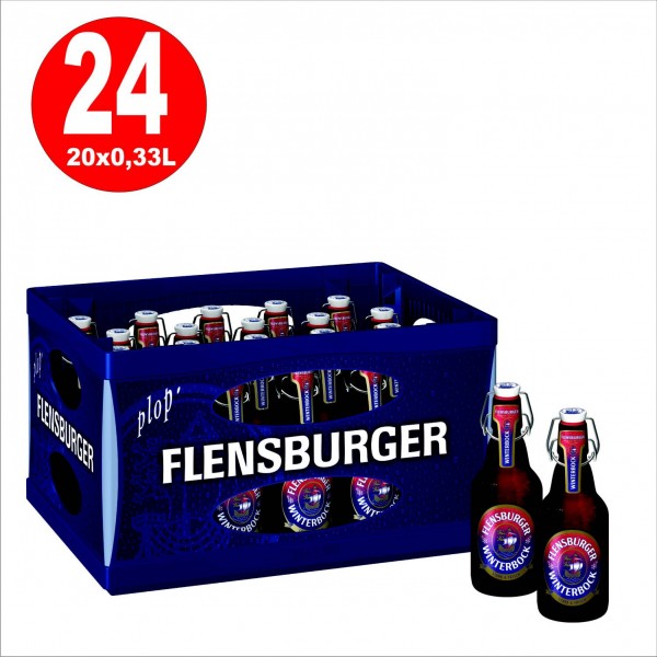 20 x Flensburger Winterbock 0,33l, swinging bottle 7% vol original box