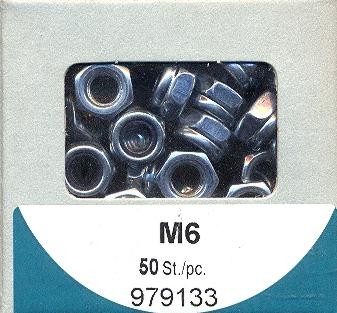50 piece self-locking hexagon nuts M6