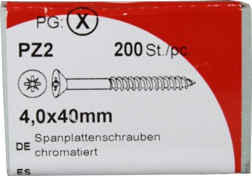 Pozidrive chipboard screws