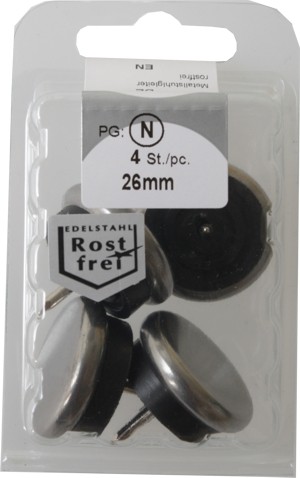 Corrosion-resistant metal Chair glides 26 mm