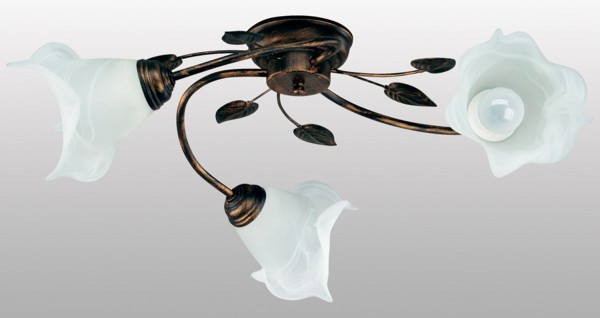 090/3 - Lampex Plafond Bluszcz 3 metal / glass 23 x 63 cm