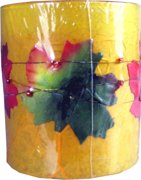 Dekoglaskerze with autumn scene