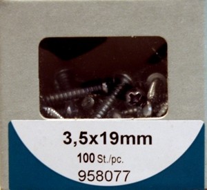 Liko 3, 5x19mm galvanised sheet metal screws