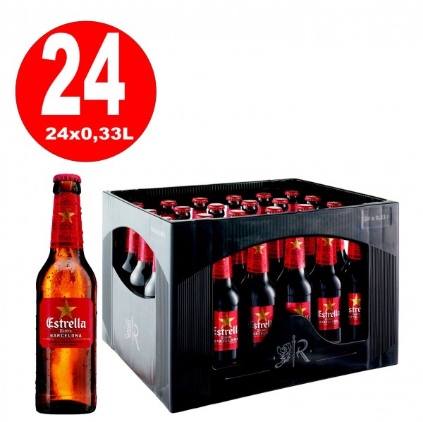 24 x Estrella dam Spanish lager 5,4% vol. 0,33l bottle Carton MULTIWAY